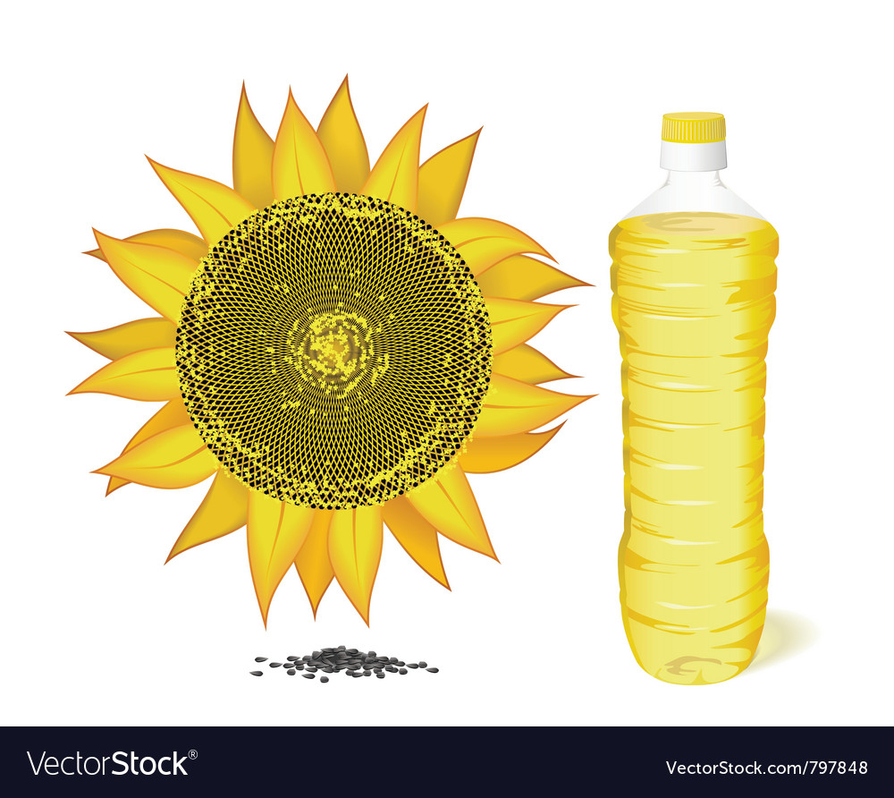 Sunflower bottle and oil