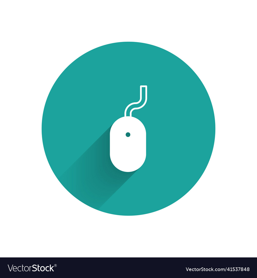 White computer mouse icon isolated with long Vector Image White computer mouse icon isolated with long