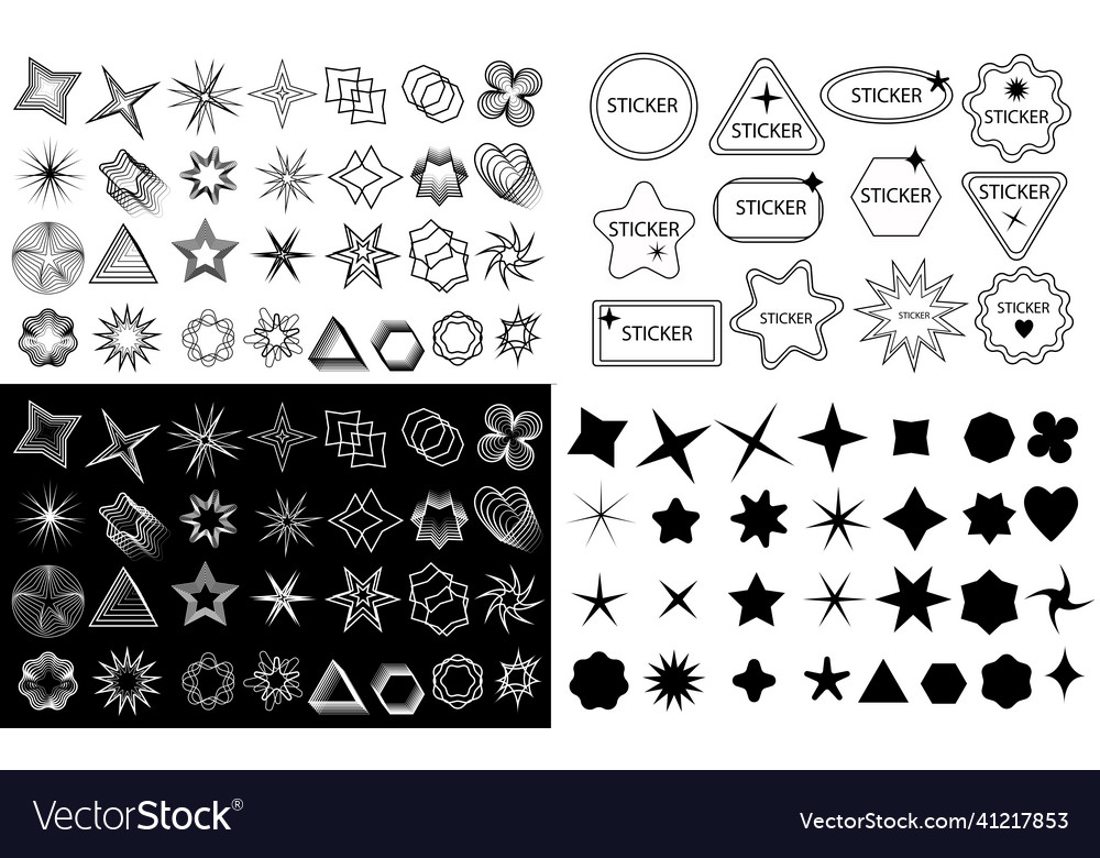 Abstract geometric shapes and stickers label