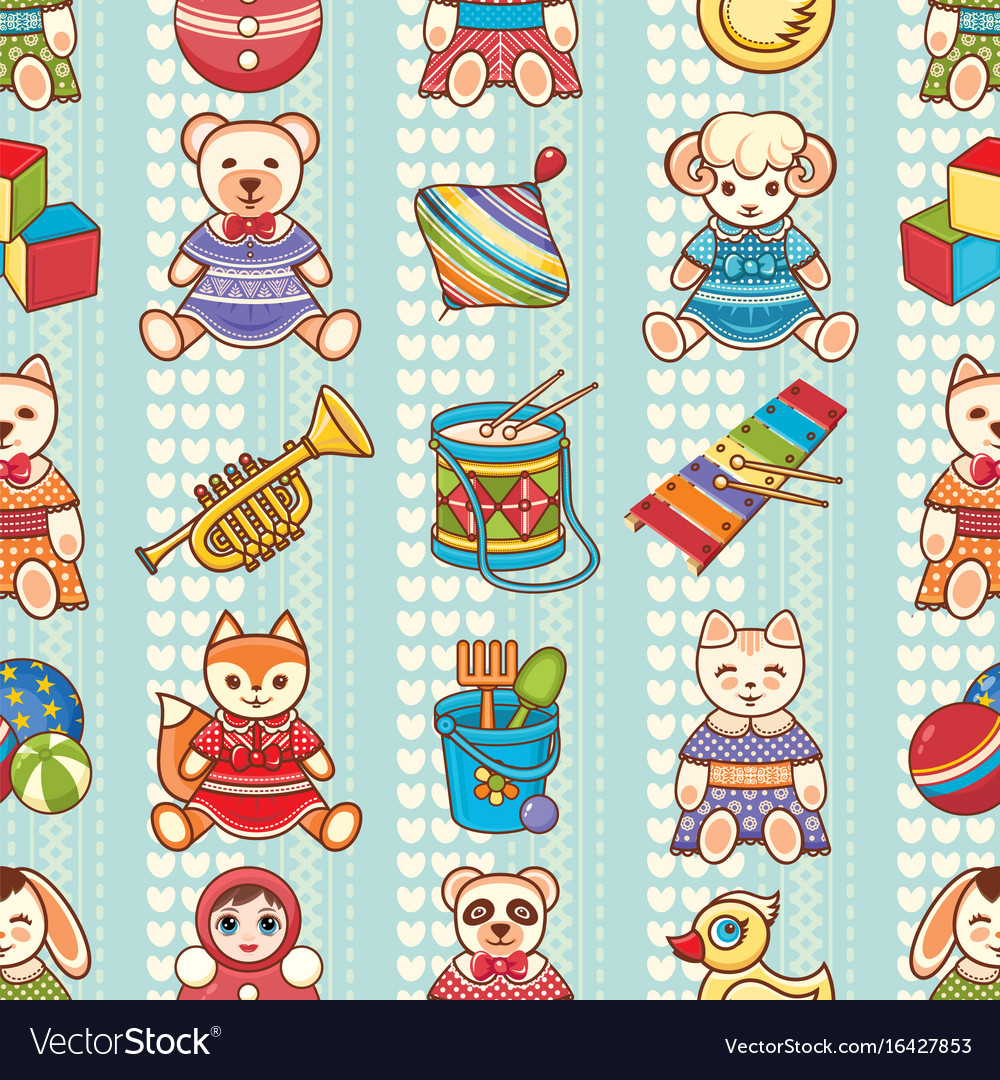 Child toy seamless pattern design element