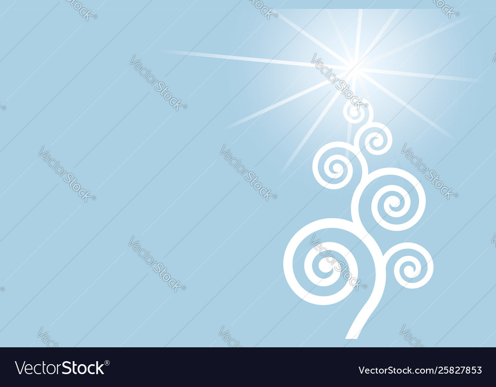 Christmas background with swirl tree in soft