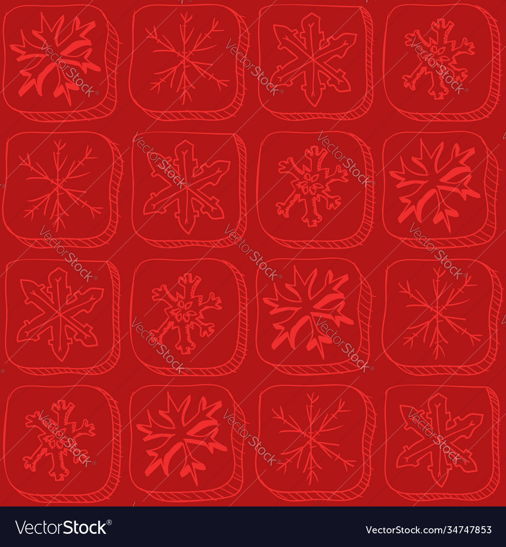 Christmas pattern with snowflake sketch Vector Image Christmas pattern with snowflake sketch