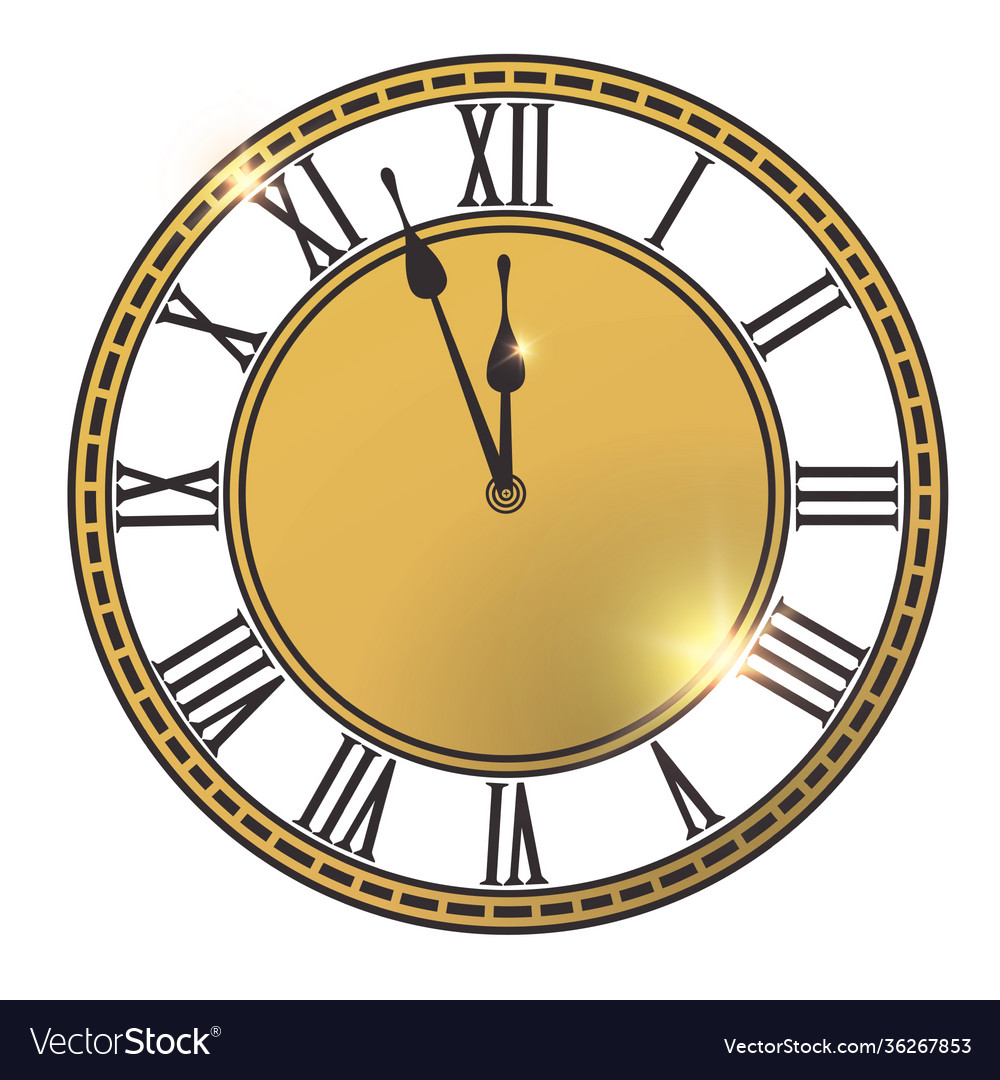 Classical clock dial with two arrows in separate vector image Classical clock dial with two arrows in separate