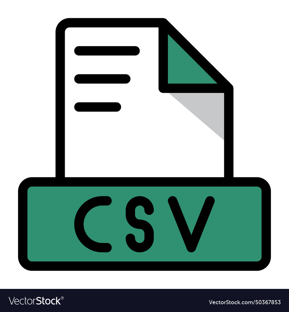 Csv file icon colorful style design document vector image Csv file icon colorful style design document