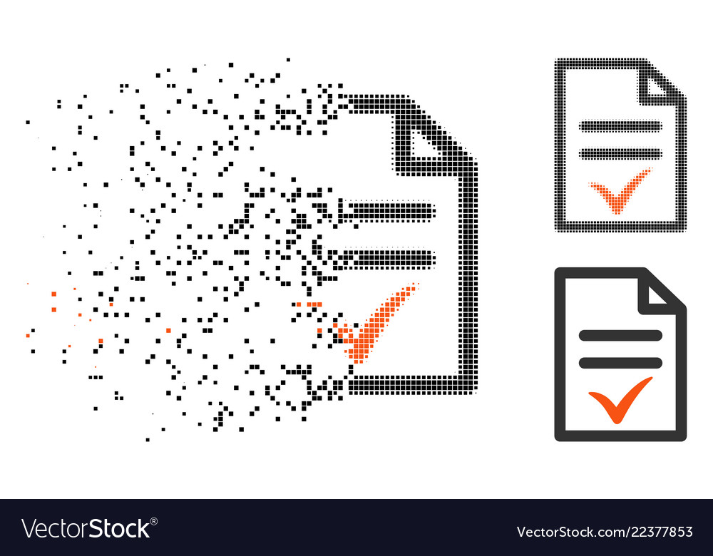 Disappearing pixelated halftone valid document Vector Image Disappearing pixelated halftone valid document