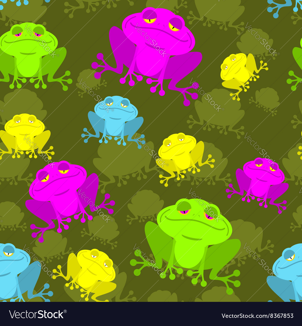 Frog seamless pattern poisonous in bog