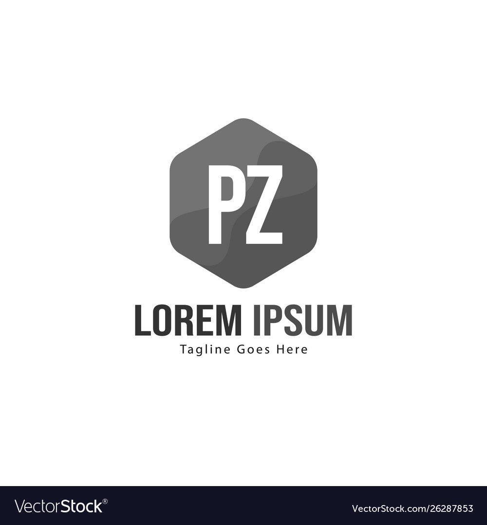 Initial pz Logo Vorlage mit modernem Rahmen