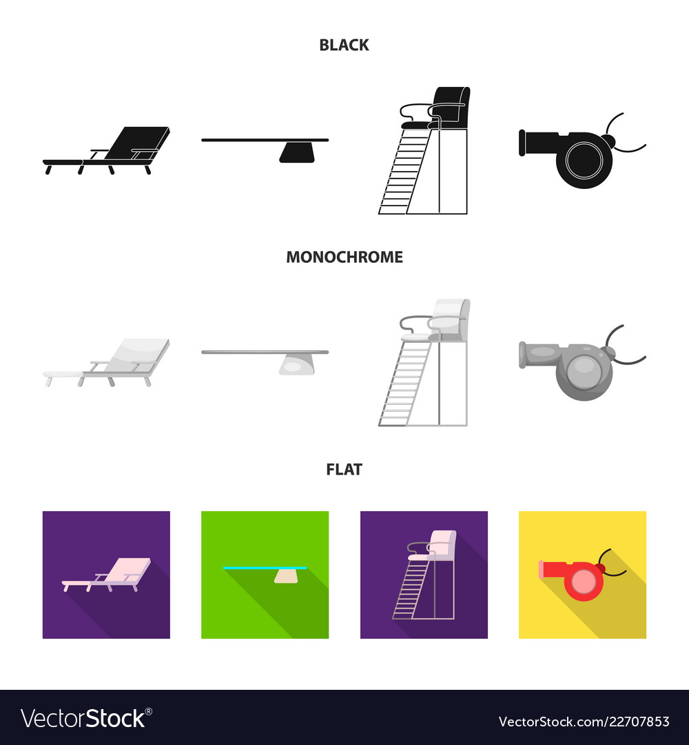 Isolated object of pool and swimming icon set
