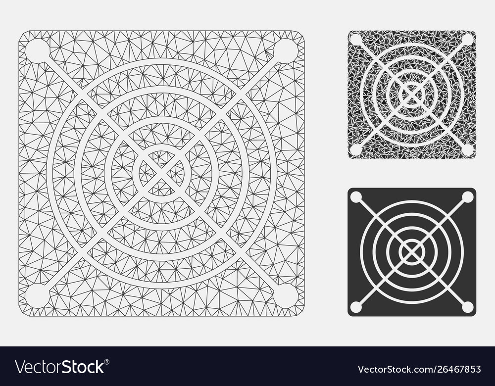 Mining asic hardware mesh network model vector image Mining asic hardware mesh network model