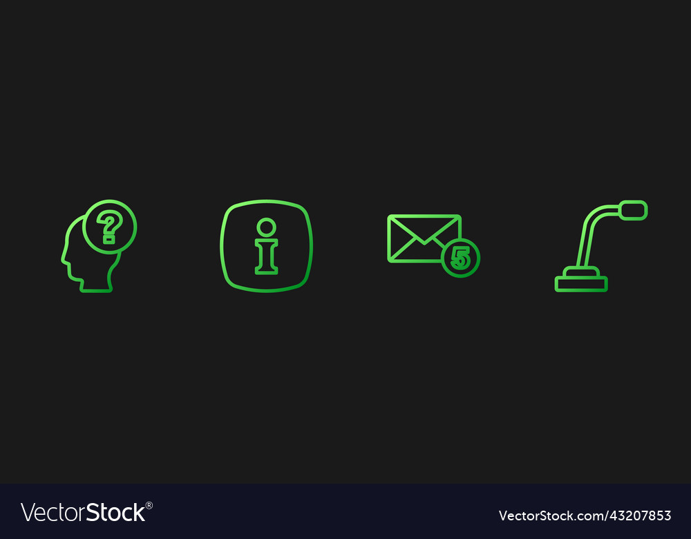 Set line new email incoming message head vector image Set line new email incoming message head
