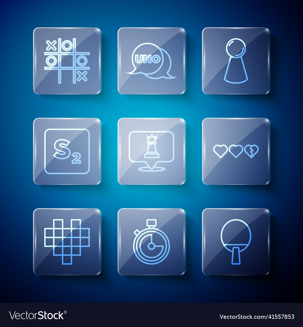 Set line pixel hearts for game stopwatch racket