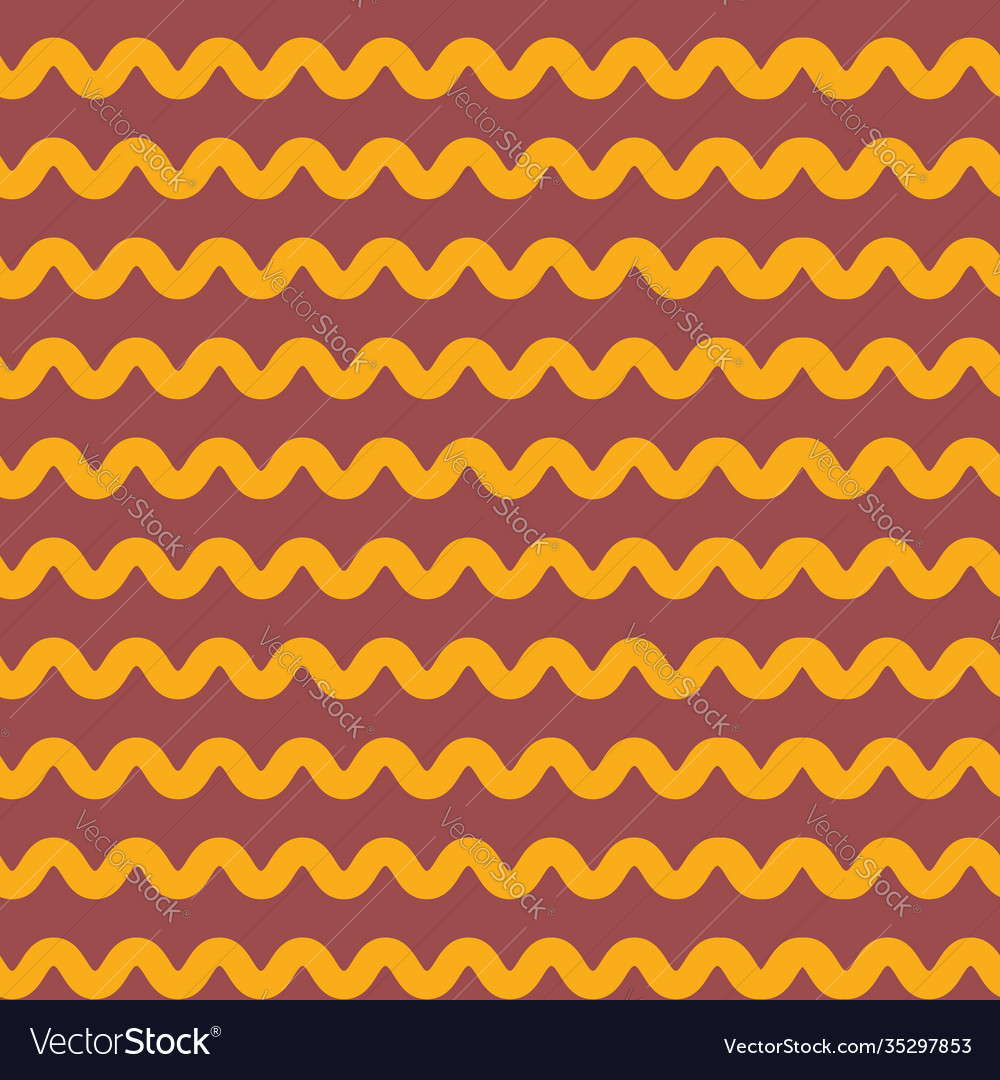 Yellow and light brown waves repeat pattern print