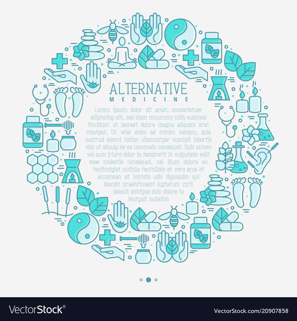 Alternative Medizin Konzept im Kreis Vector Image Alternative Medizin Konzept im Kreis