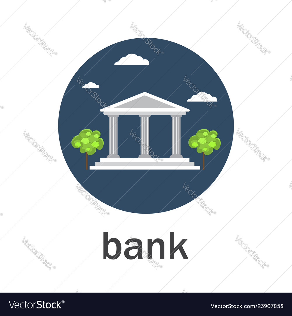 Bank icon flat style