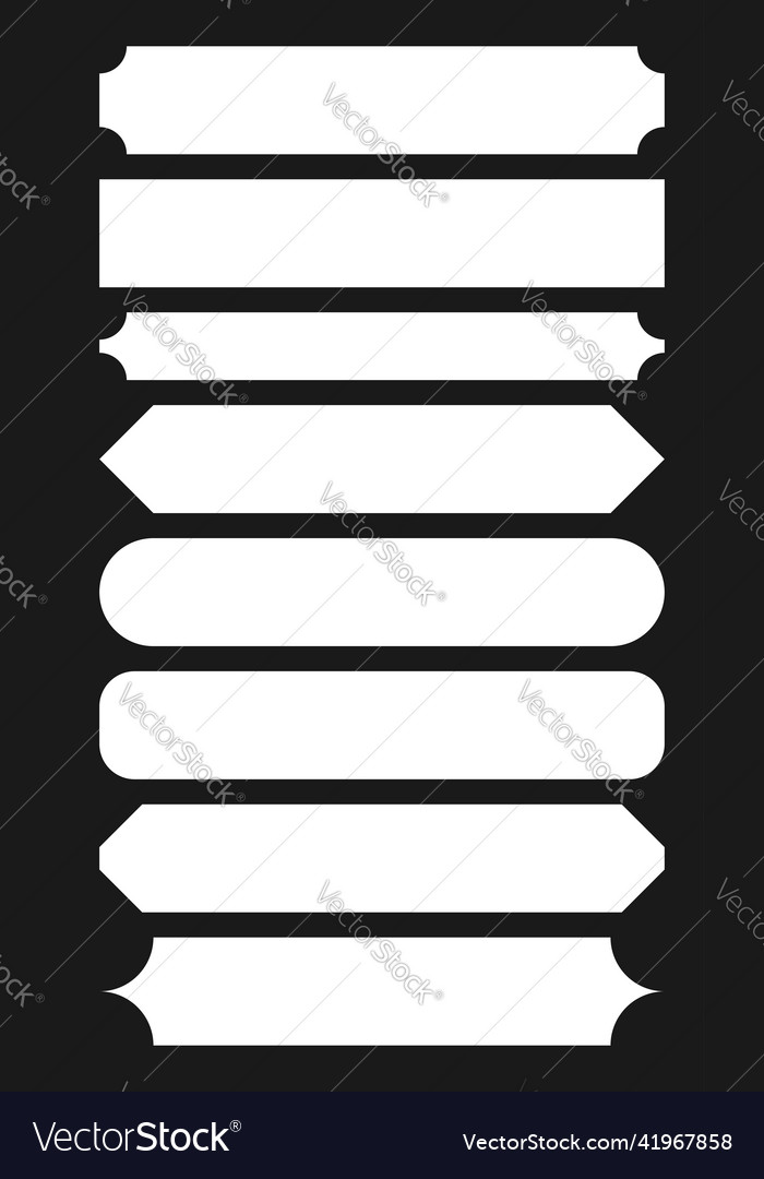 Banner button bar shapes with blank empty space Vector Image Banner button bar shapes with blank empty space