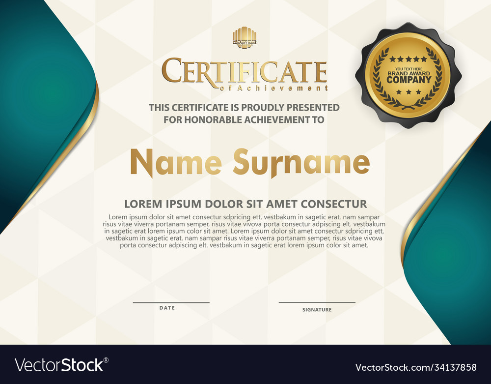 Certificate template with luxury and elegant Vector Image