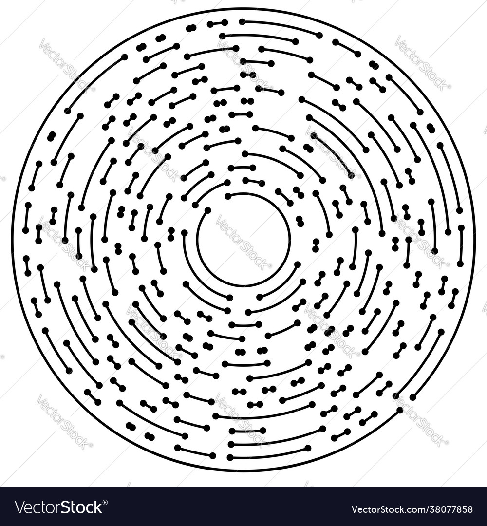 Circular radial lines with nodes points vector image Circular radial lines with nodes points