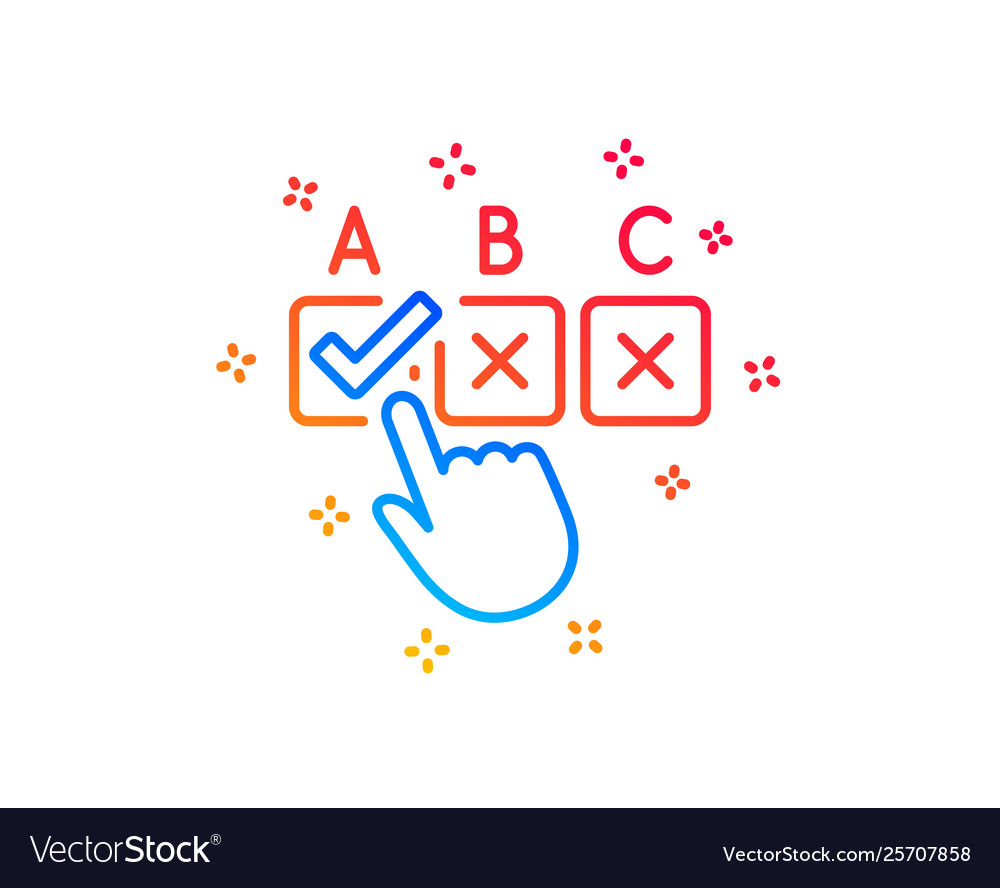 Correct checkbox line icon select answer sign