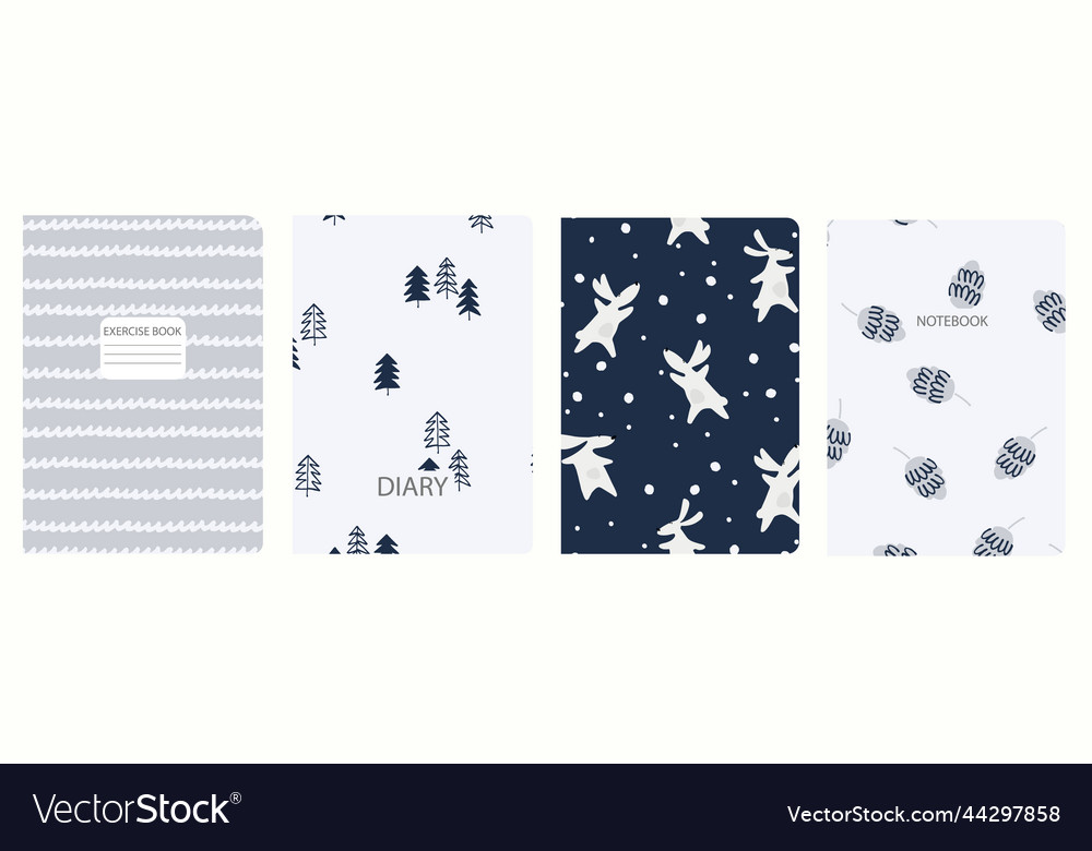 Cover page templates based on patterns with rabbit Vector Image Cover page templates based on patterns with rabbit