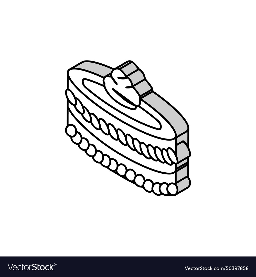 Creme Kuchen Essen Dessert isometrische Ikone vector image Creme Kuchen Essen Dessert isometrische Ikone