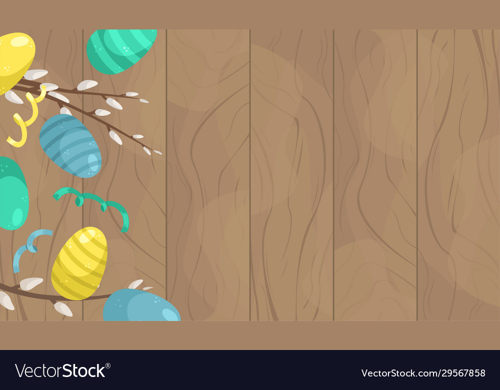 Easter template with space for text flat lay