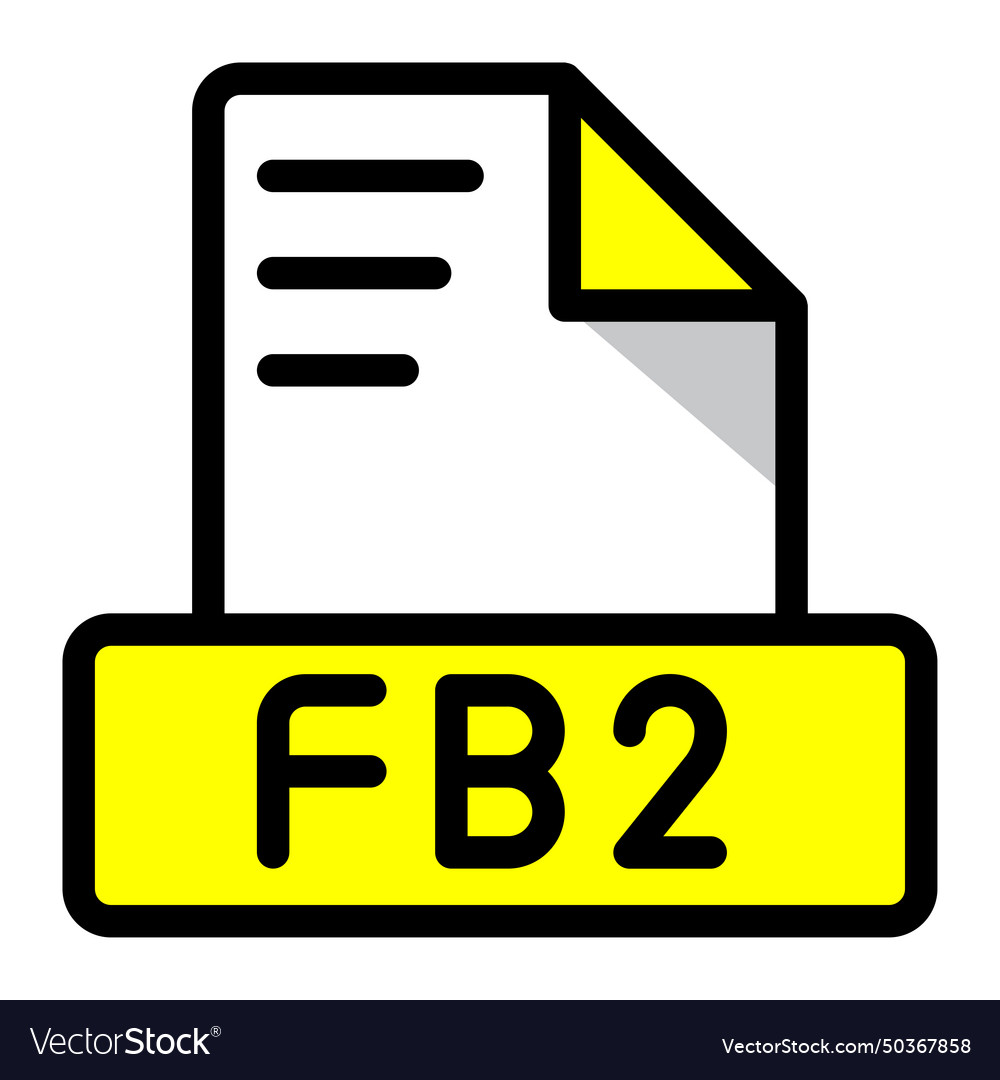 Fb2 file icon colorful style design document vector image Fb2 file icon colorful style design document