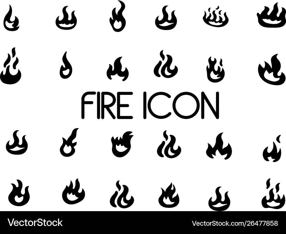 Fire flames set Royalty Free Vector Image - VectorStock