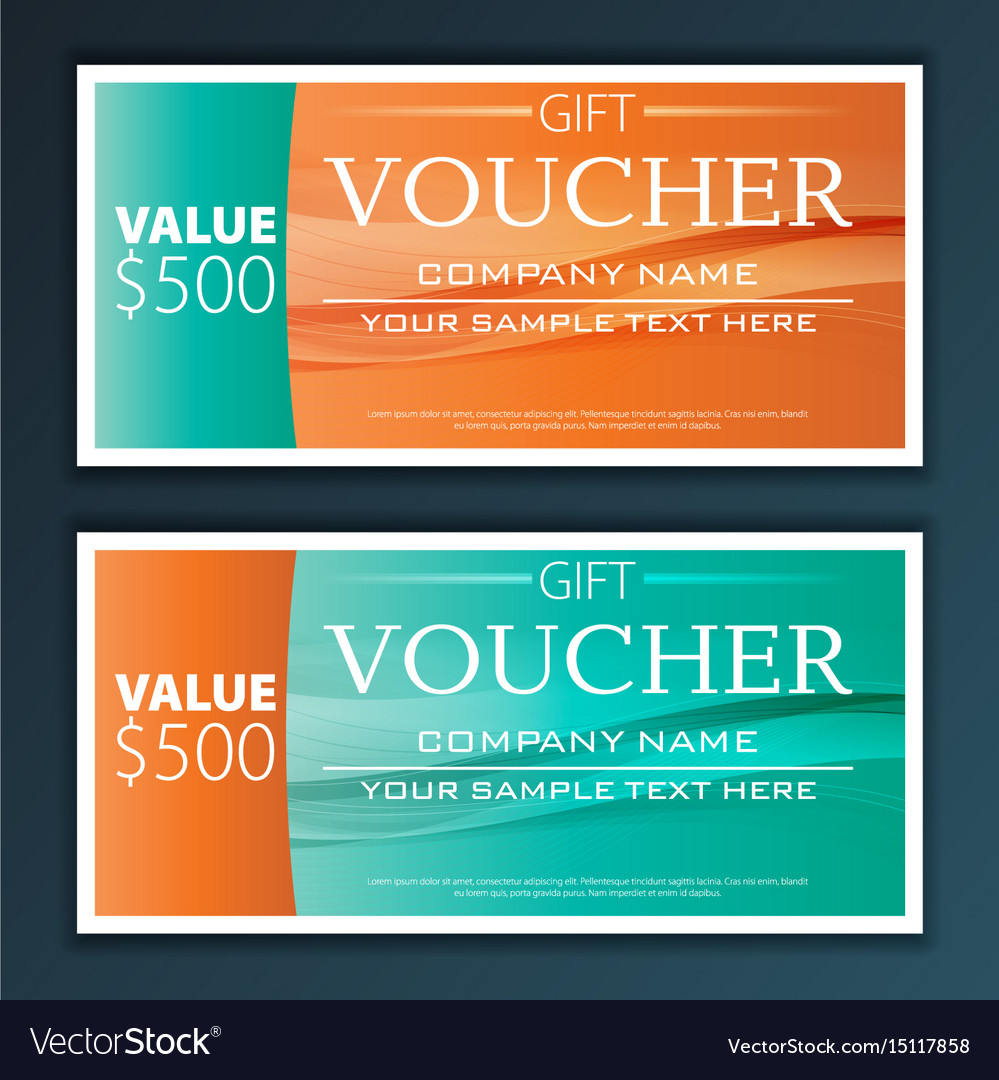 Gift voucher template with modern flat pattern Vector Image