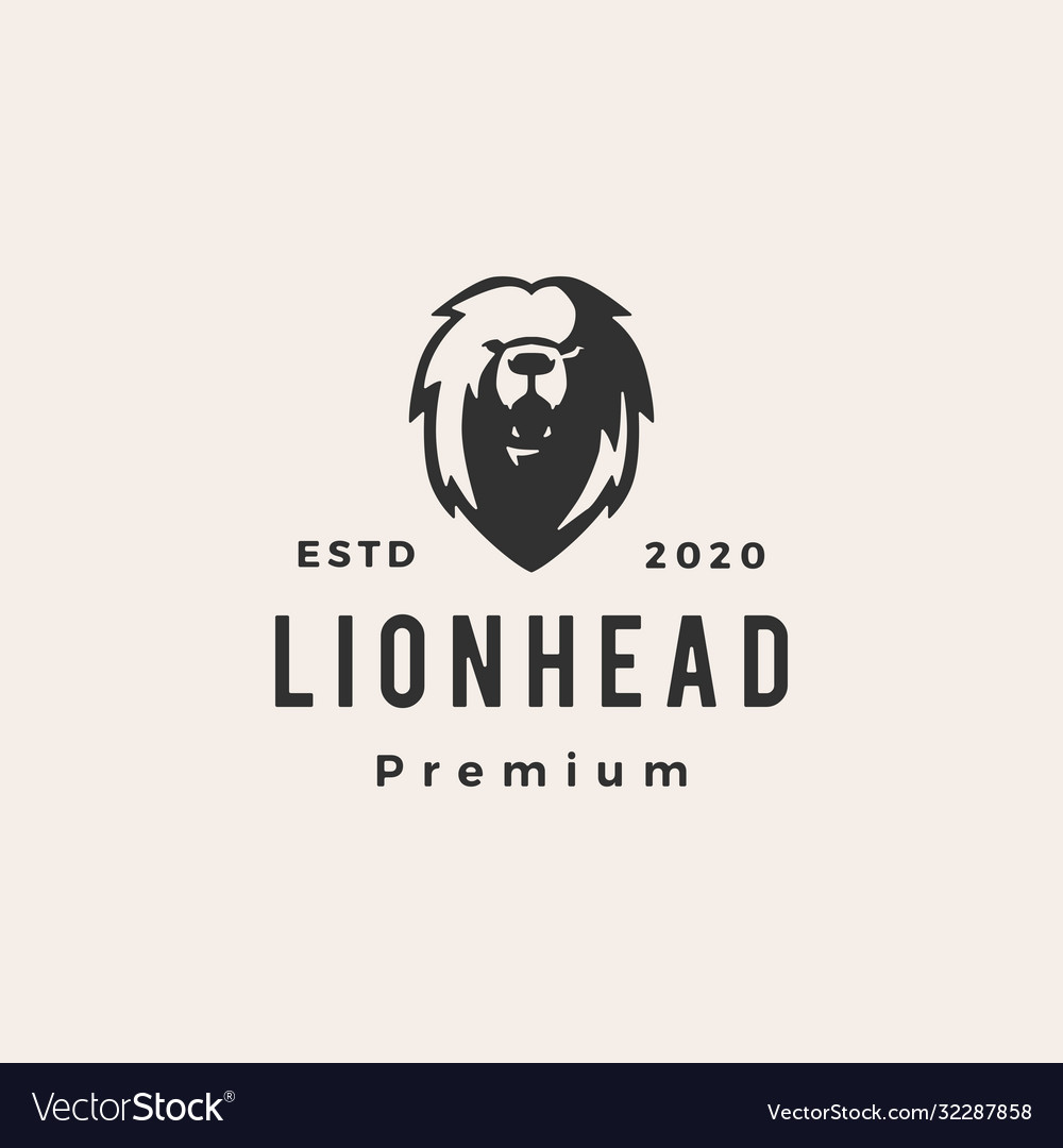 Lion head hipster vintage logo icon