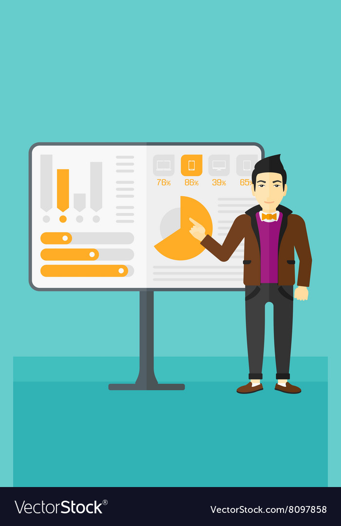 Man presenting report