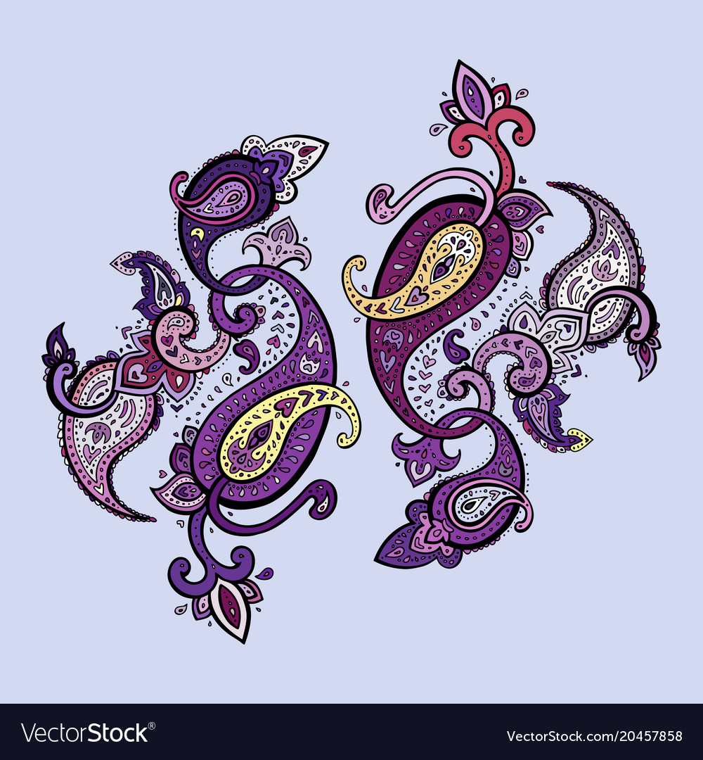 Paisley background hand drawn ornament