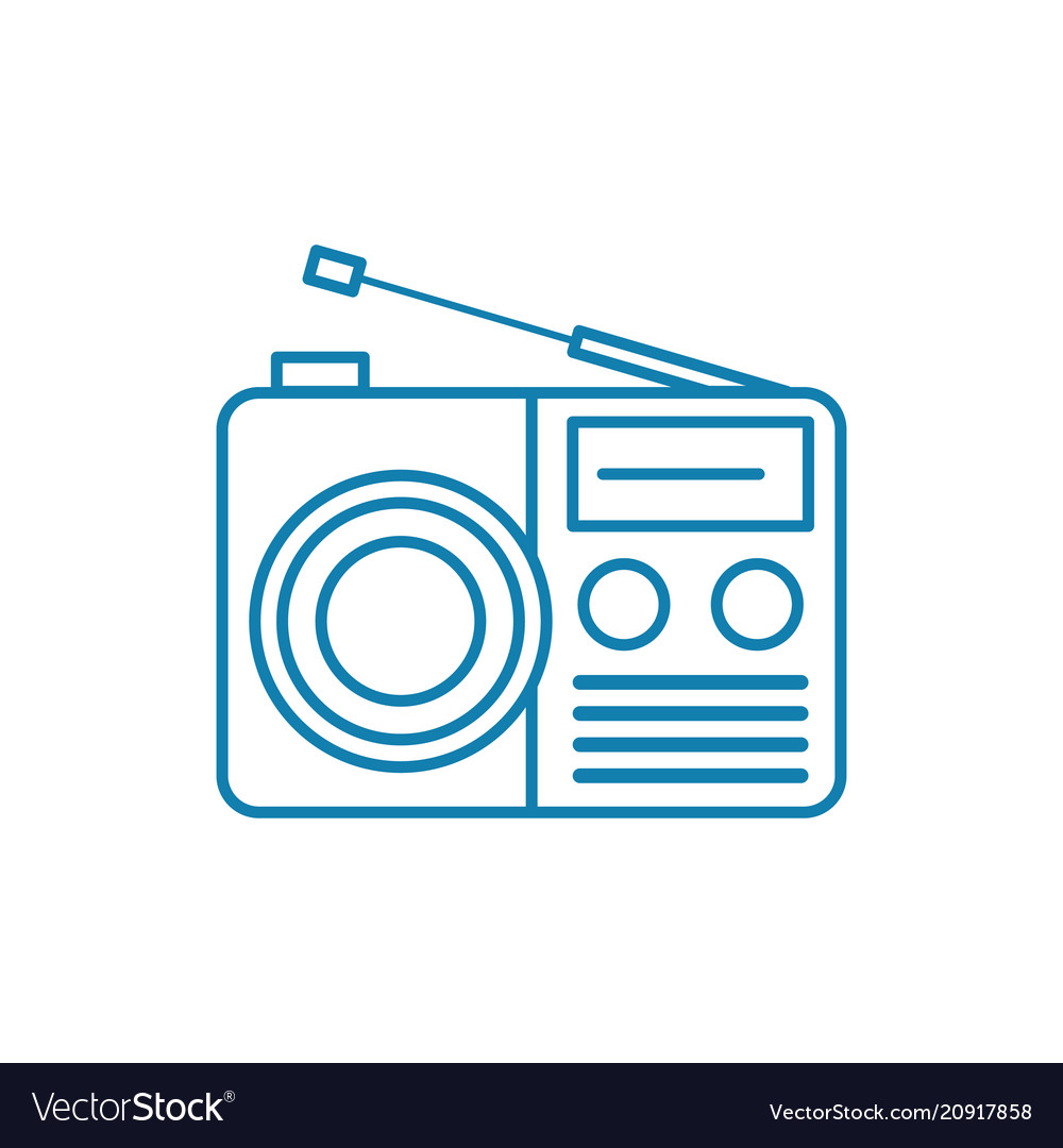 Radio set linear icon concept line Vector Image Radio set linear icon concept line