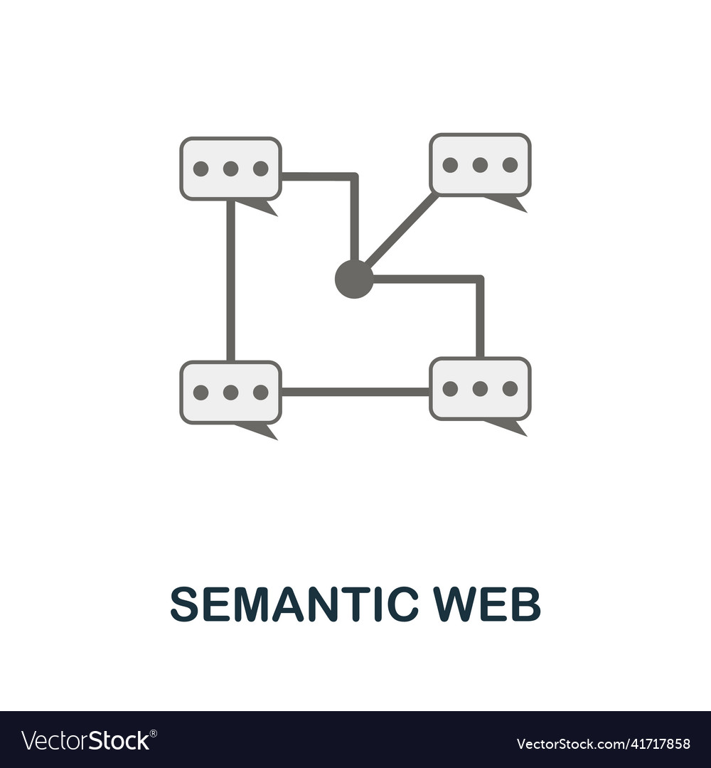 Semantic web flat icon colored element sign from