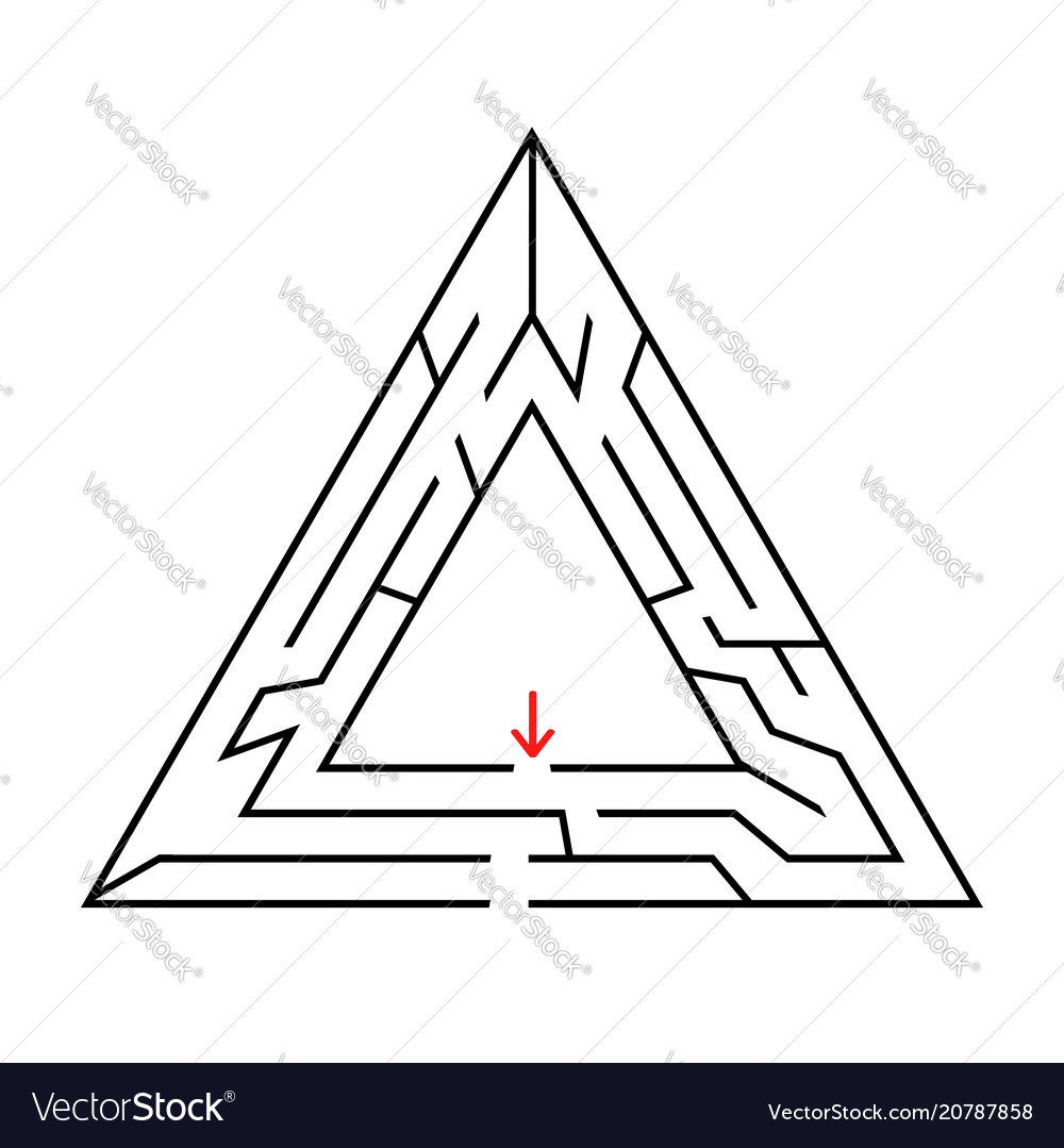 Triangular labyrinth with an input and exit