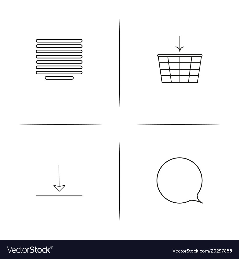 Web and text simple linear icon setsimple outline