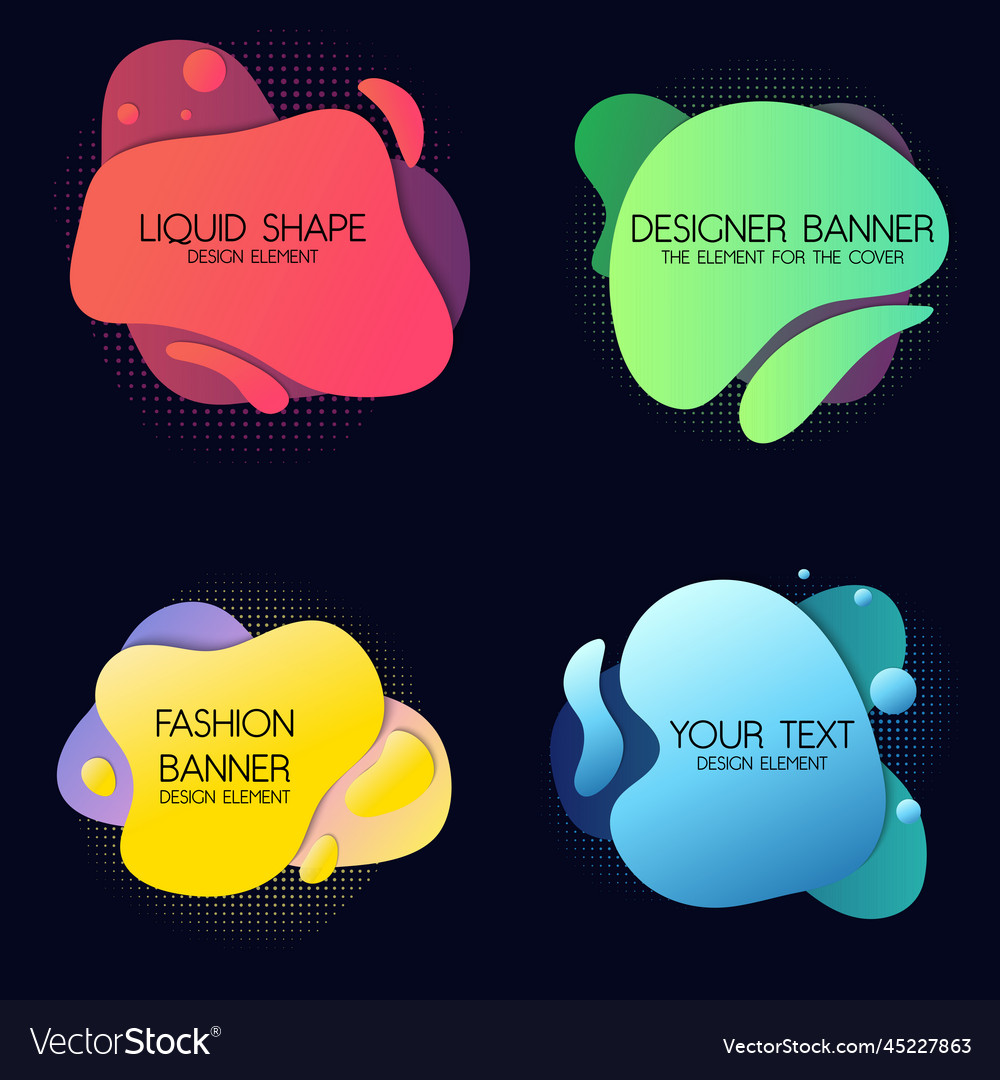 A set of abstract elements liquid forms vector image A set of abstract elements liquid forms