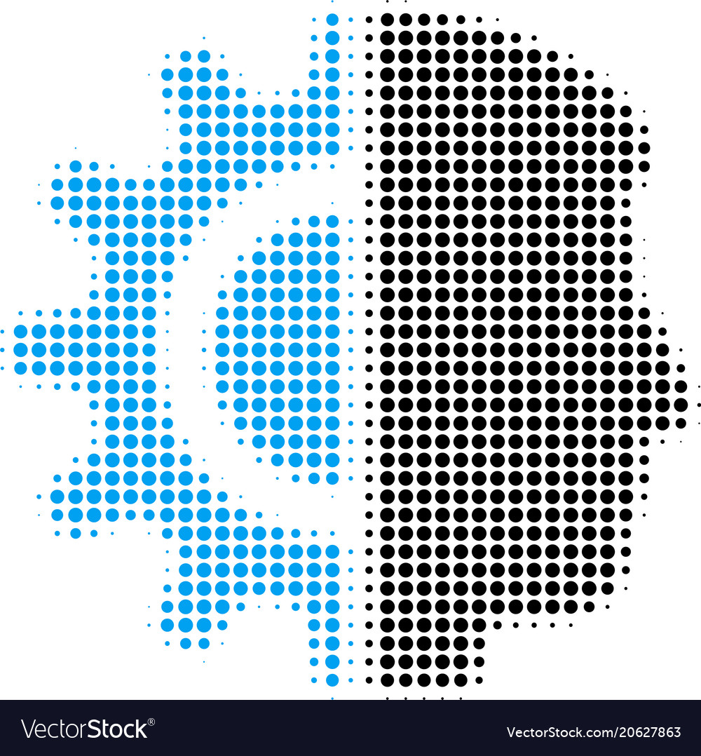 Android robotics halftone icon vector image Android robotics halftone icon