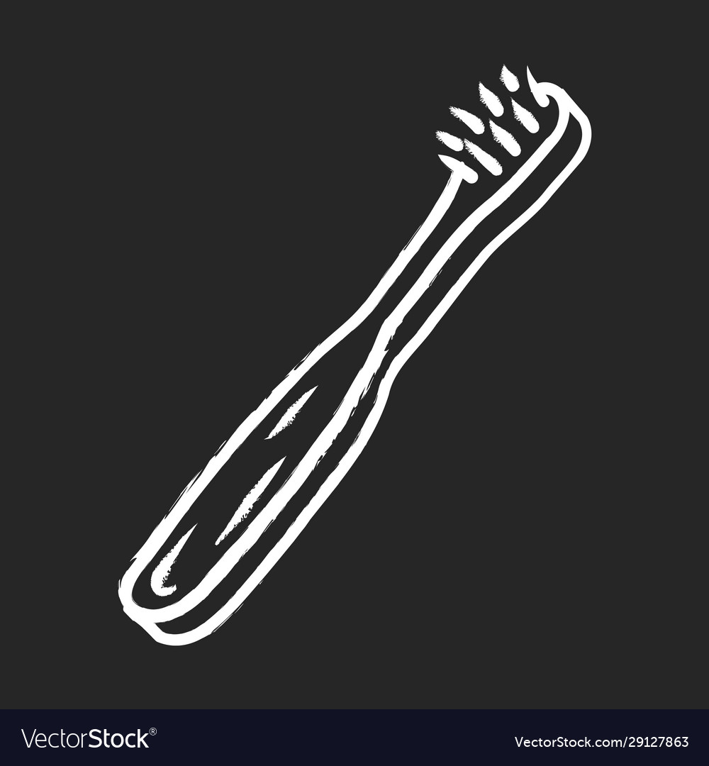 Bamboo toothbrush chalk icon