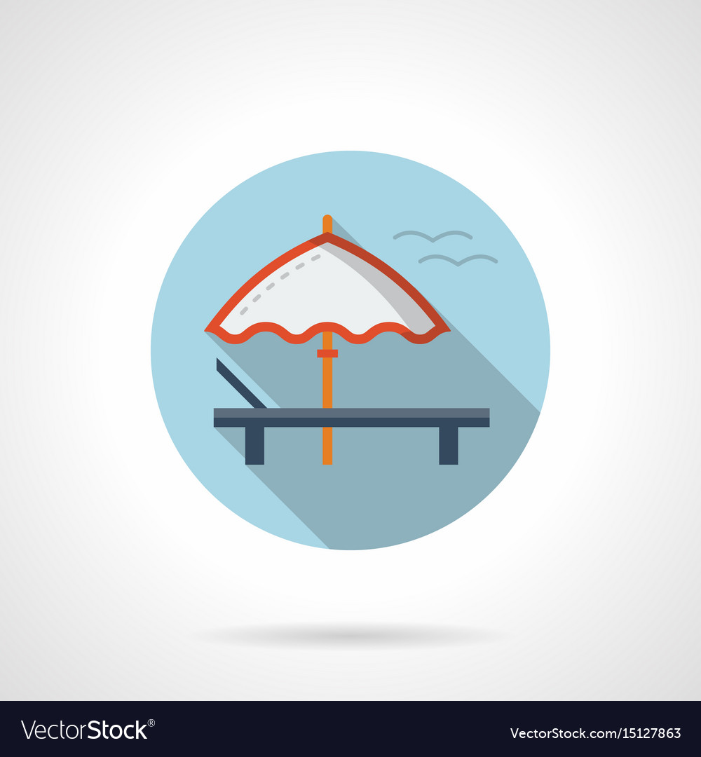 Beach rest flat round icon