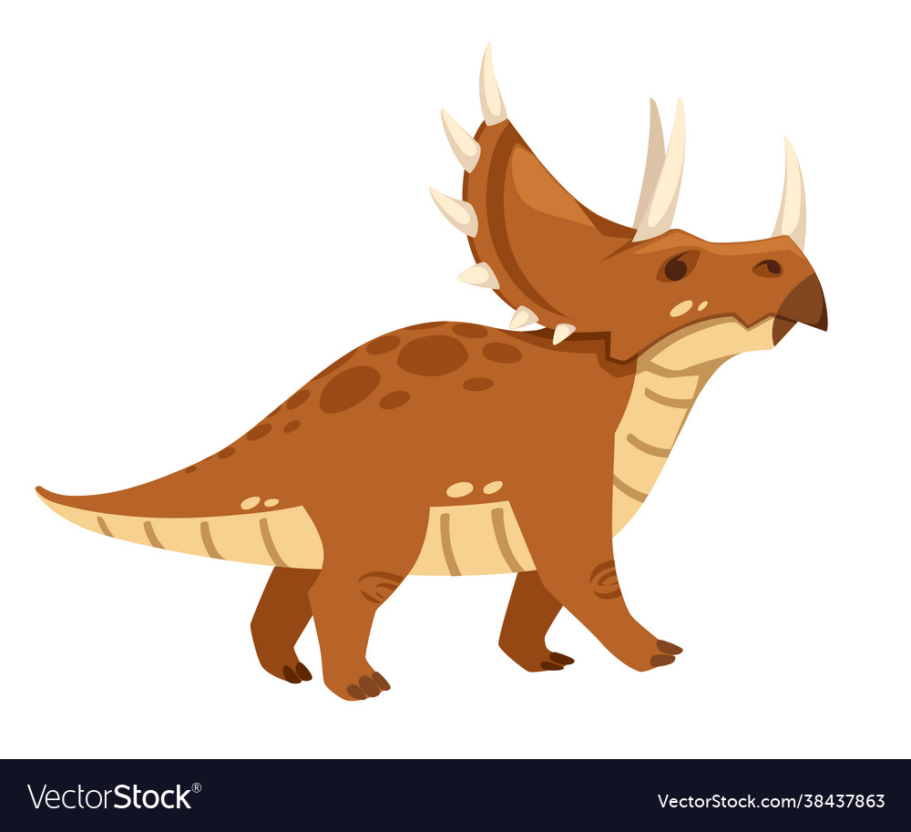 Cute little triceratops dinosaur cartoon jumping Vector Image