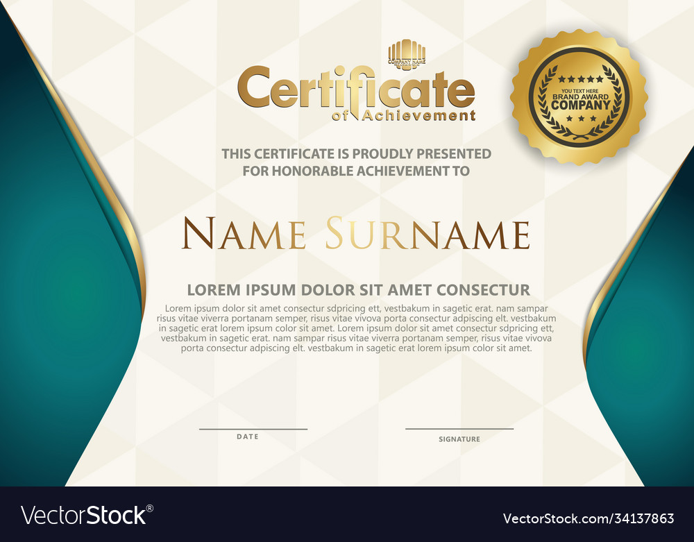 Certificate template with luxury and elegant Vector Image