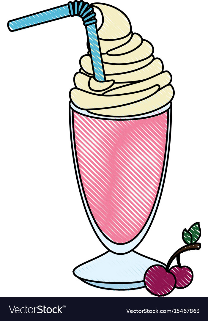 Cherry milkshake icon Royalty Free Vector Image