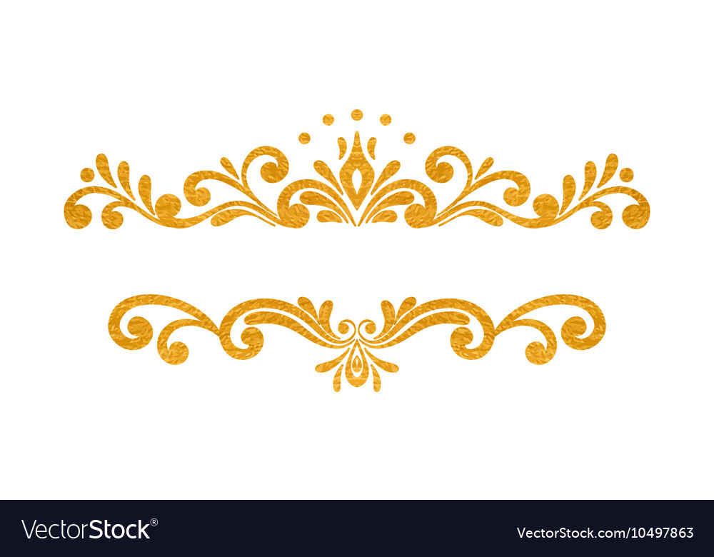 vintage gold vector design gold Vector Image Elegant vintage floral border luxury