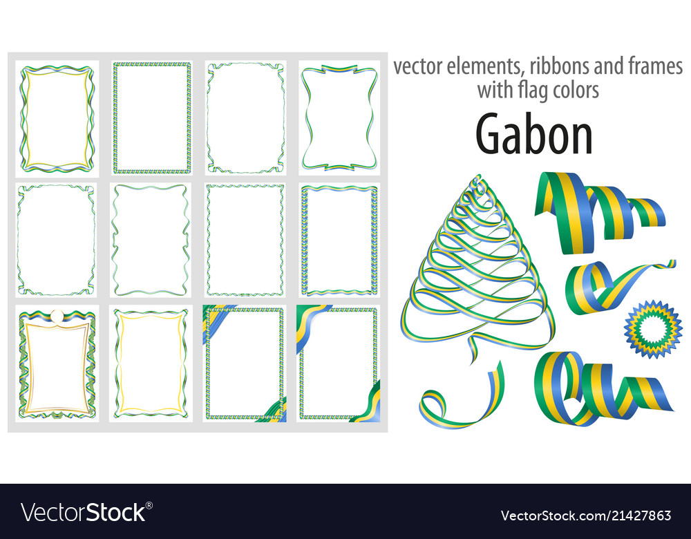 Elements ribbons and frames with flag colors