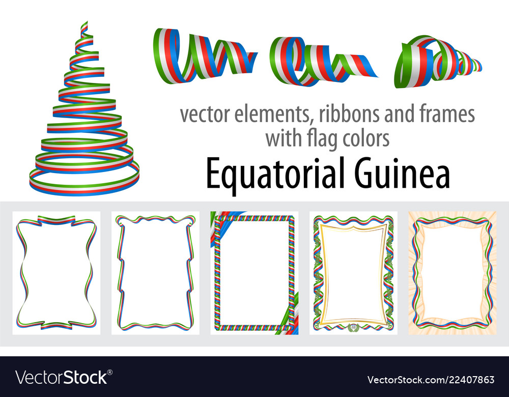 Elements ribbons and frames with flag colors