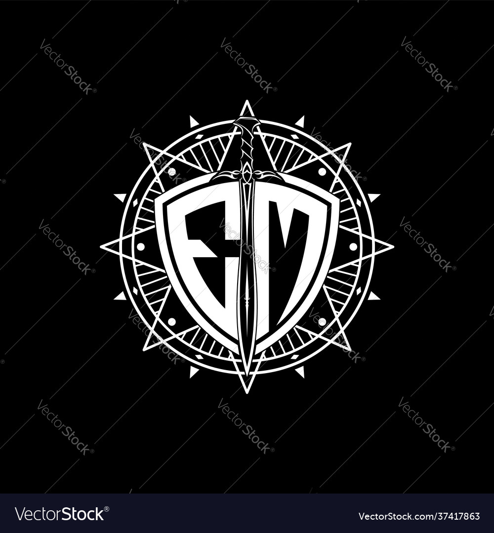 Em Initial Monogram with Shield