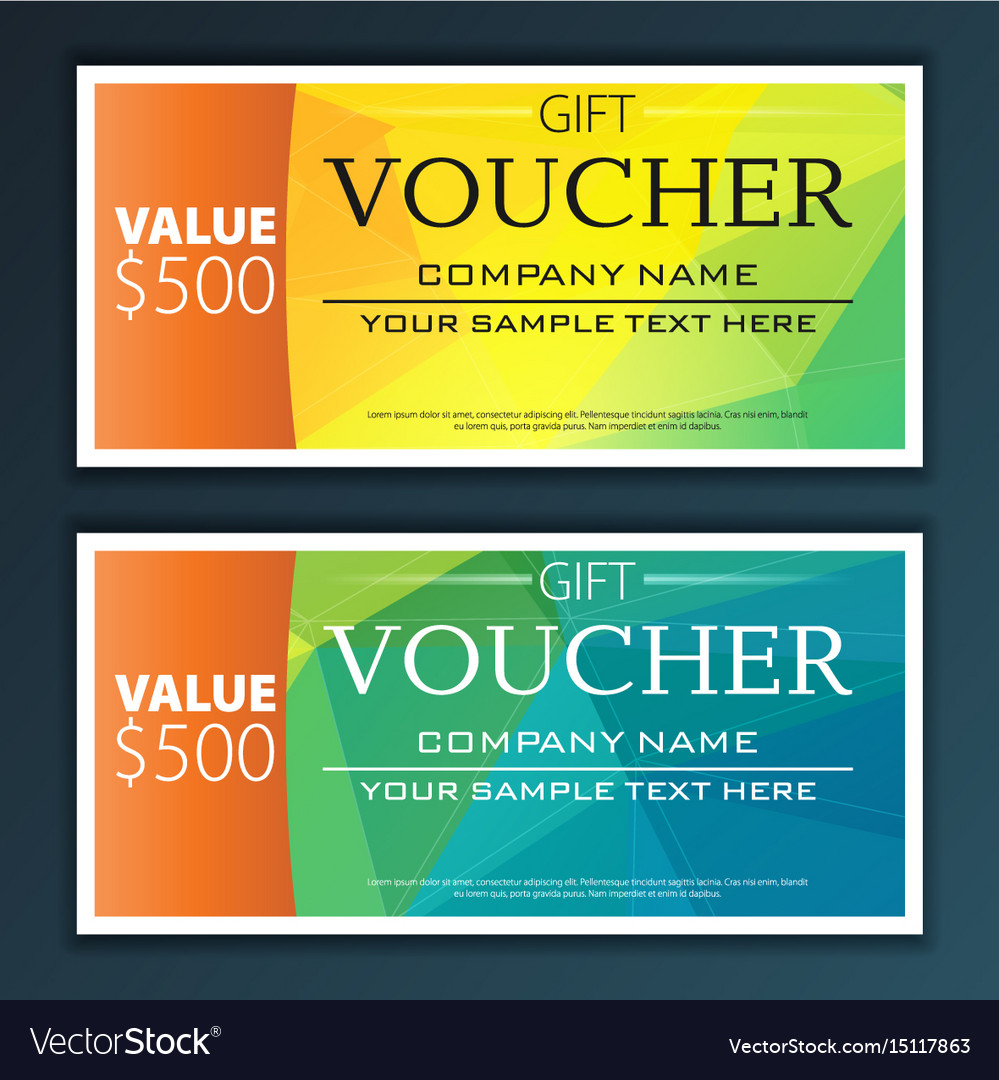 Gift voucher template with modern flat pattern Vector Image