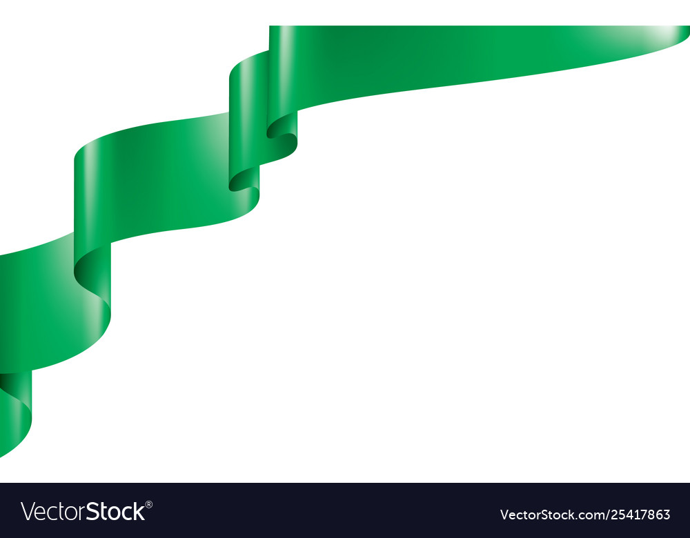 Green ribbon on white background Royalty Free Vector Image