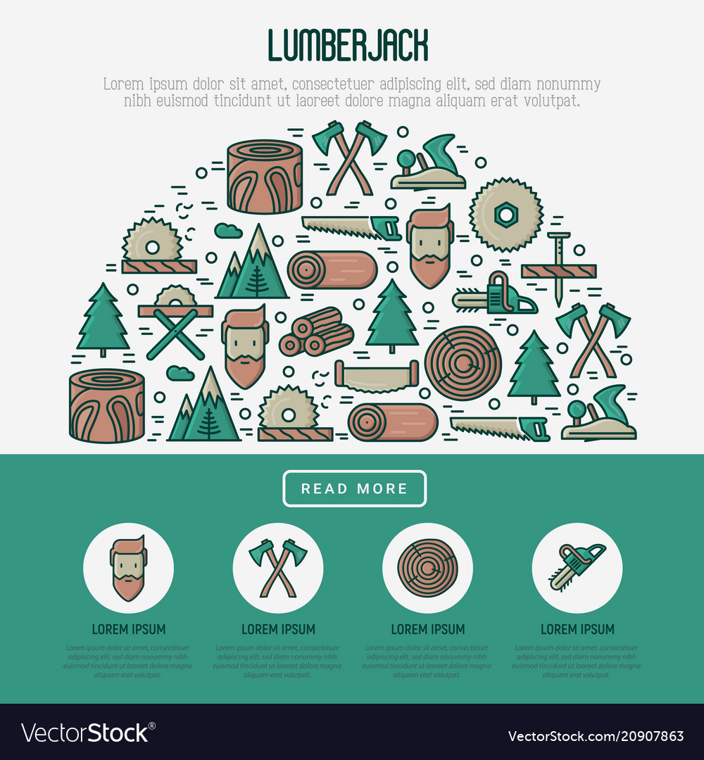 Logging and lumberjack with beard concept vector image Logging and lumberjack with beard concept