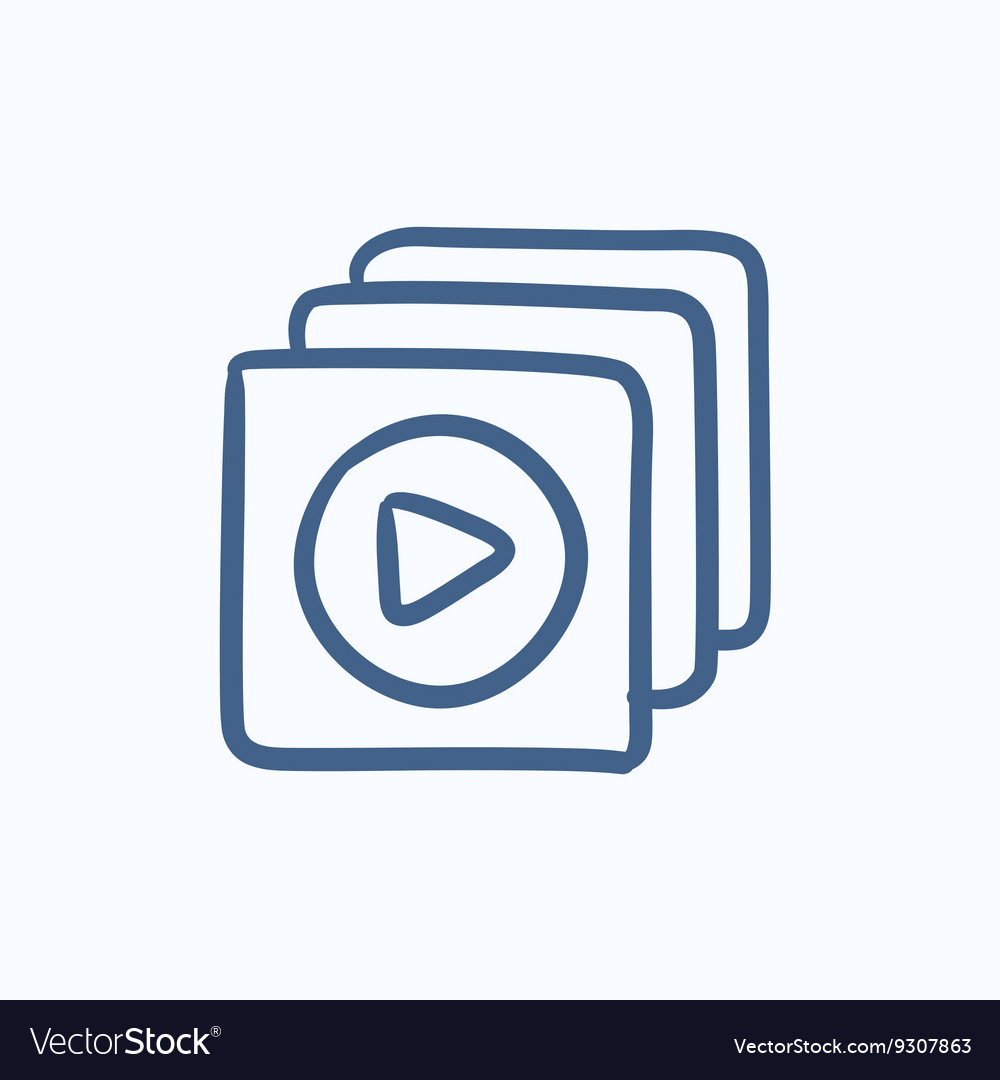 Media player sketch icon